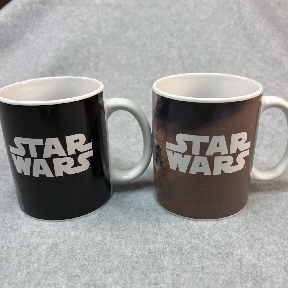 Star Wars Chewbacca Chewie & Kylo Ren Lightsaber Mugs 12 oz Set Of 2